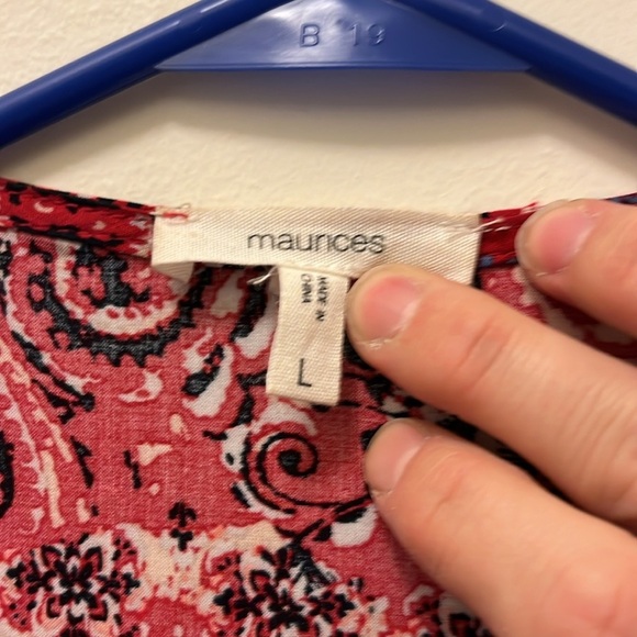 Maurice’s tunic style red bandana style jacket size Large - Picture 2 of 8